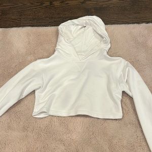 All Yours Lululemon Cropped White Hoodie